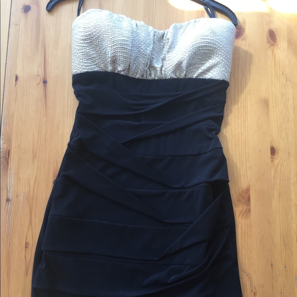 Black and gold cocktail dress size s Junior